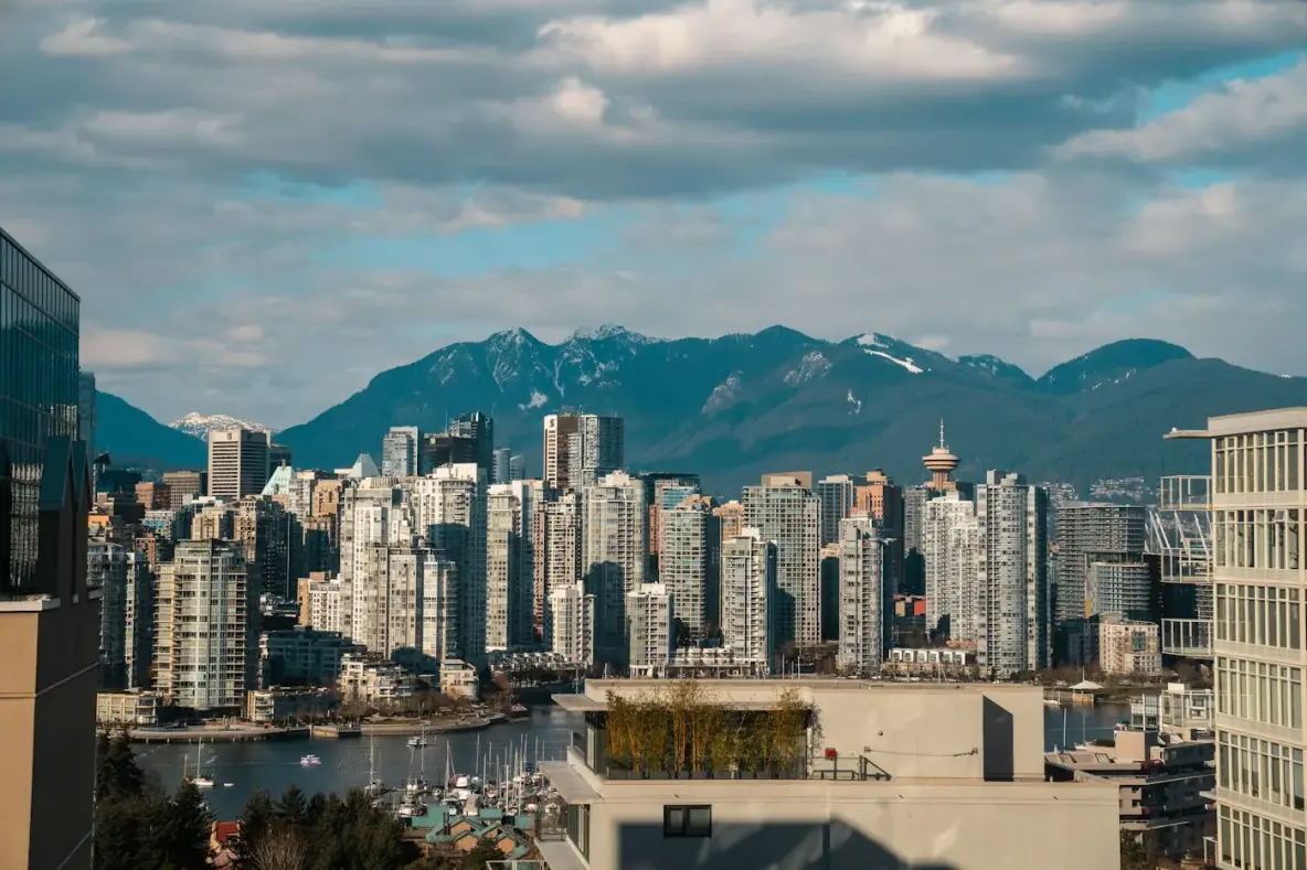 Vancouver waterfront and the Coast Mountains